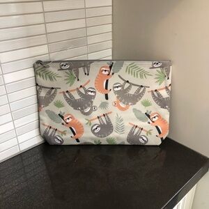 NEW Thirty-One Gifts Zipper Pouch featuring the "Sloth Hangout" pattern